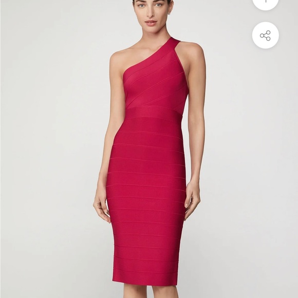 Hervé Léger Icon Dark Crimson Midi Sheath dress - Picture 3 of 5